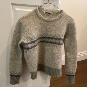 Fair Isle Wool Crewneck Sweater, XS